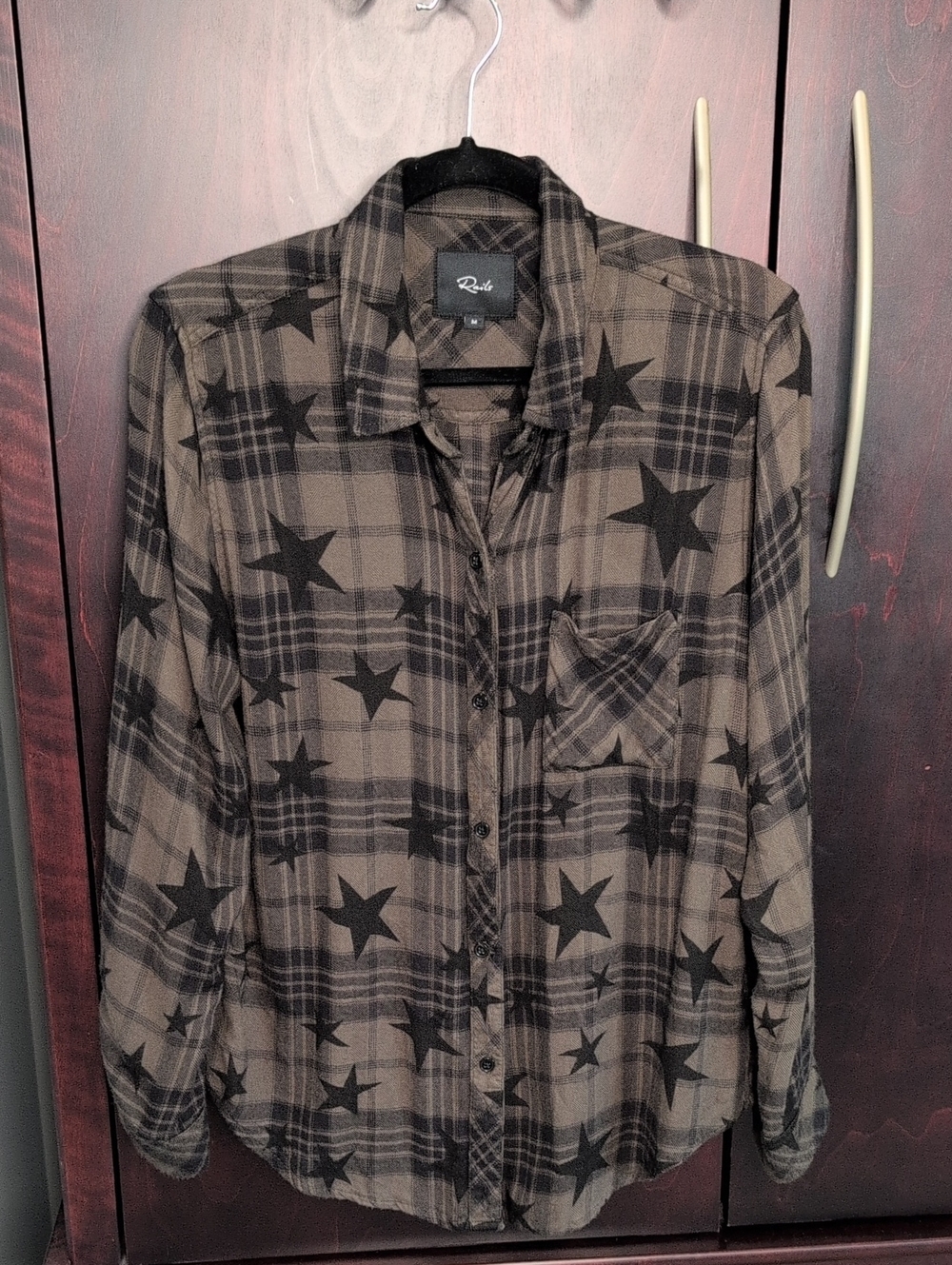 Rails Hunter Shirt Olive Jet Stars M